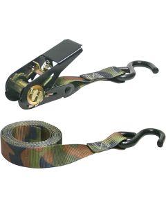 Ratchet Tie Down - Cam Buckle w/"S" Hooks -  400lb - 1"x 8' - 4ct