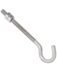 NH - Hook Bolt w/Hex Nuts - Zinc - .3125x5 (5/16x5") 