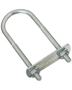 NH - U-Bolt w/Plate & Nuts - Zinc - .25x1.3725x4 (1/4x1-3/8x4") 