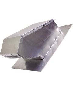 Roof Vent Cap w/Damper & Screen - 4" up to 10" Rnd Ducts - Aluminum #107