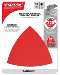 Diablo - Oscillating Sanding Sheet - Detail Triangle 220 Grit (Fine) - 3-1/8" (10pk)