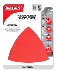 Diablo - Oscillating Sanding Sheet - Detail Triangle Assorted - 3-1/8" (12pk)