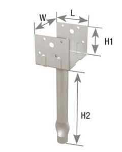 MiTek - EPB4608-HDG - Heavy Duty Elevated Post Base - 4x6 - Galv (Ref# EPB46HDG)