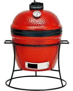 Kamado Joe - Joe Jr. - 13.5" Grill - Red w/Cart, Heat Deflector, Tools