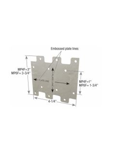 MiTek - MP4F - Flat Framing Angle - 3x4-1/4" - 20Ga (Ref# LTP4)
