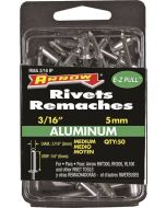 Arrow - Rivet - Aluminum - Medium - 1/4" Grip (6mm) x 3/16" (5mm) - 50ct